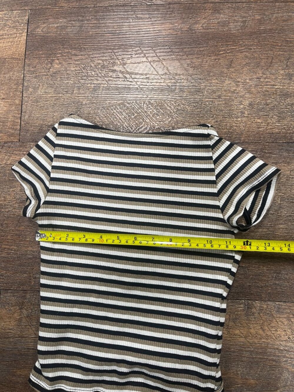 Urban Outfitters Ribbed Striped Boat Neck Open Back Top Size Small - Picture 5 of 7